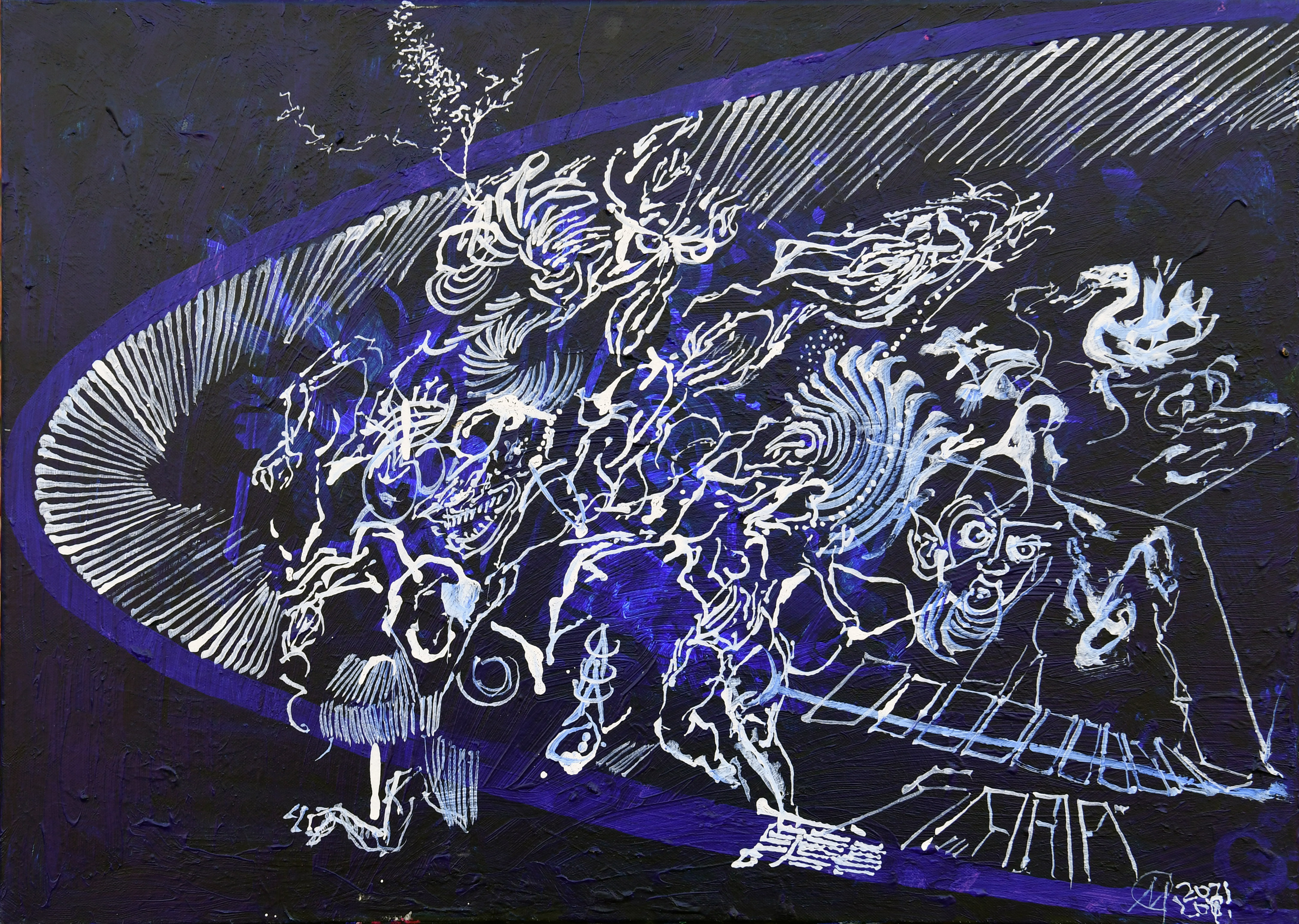 GESPANNEN DOEK, 50X70 CM ( LIGGEND ) "WAARLICHT"  