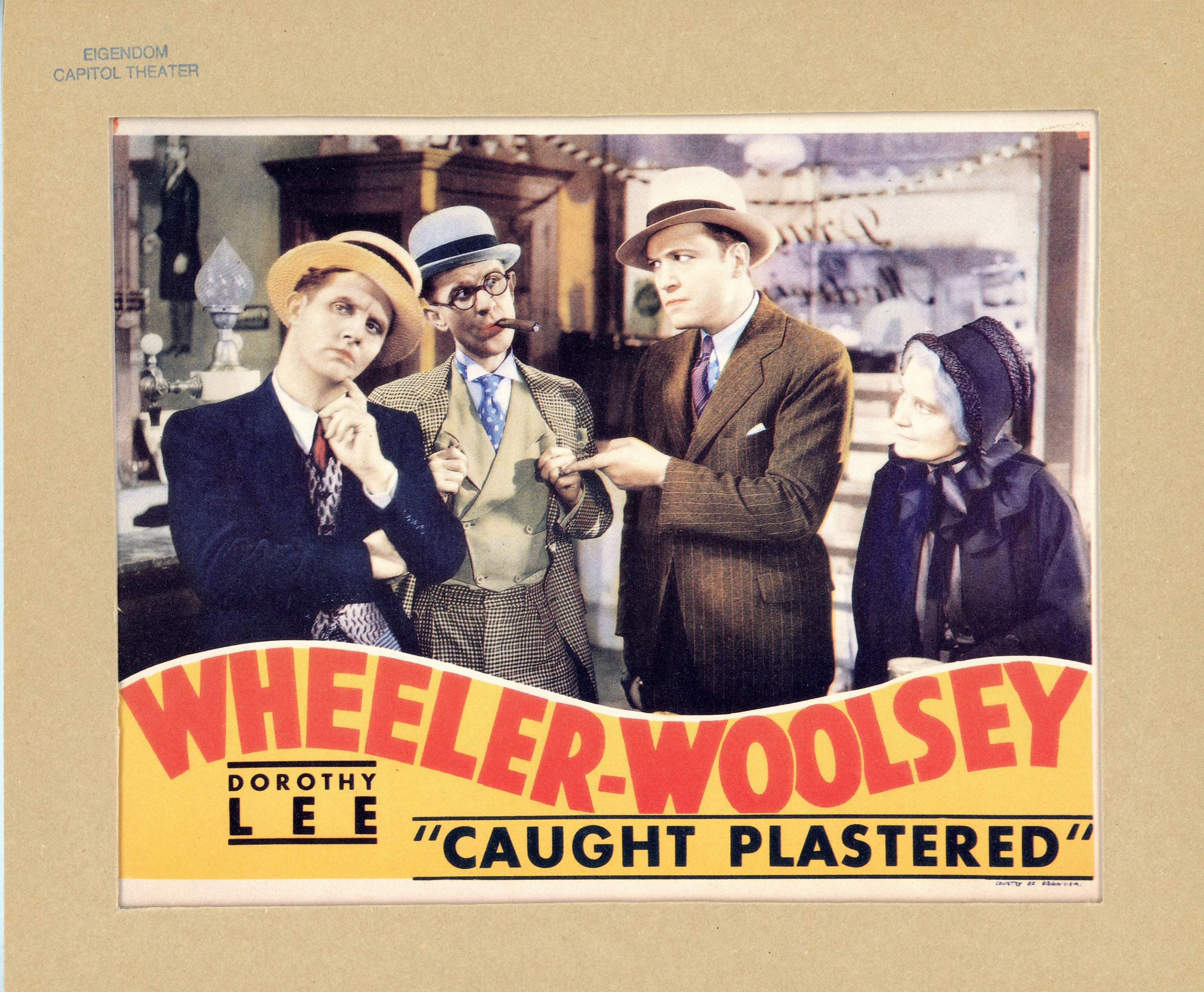 Lobby card, Caught Plastered, 1931