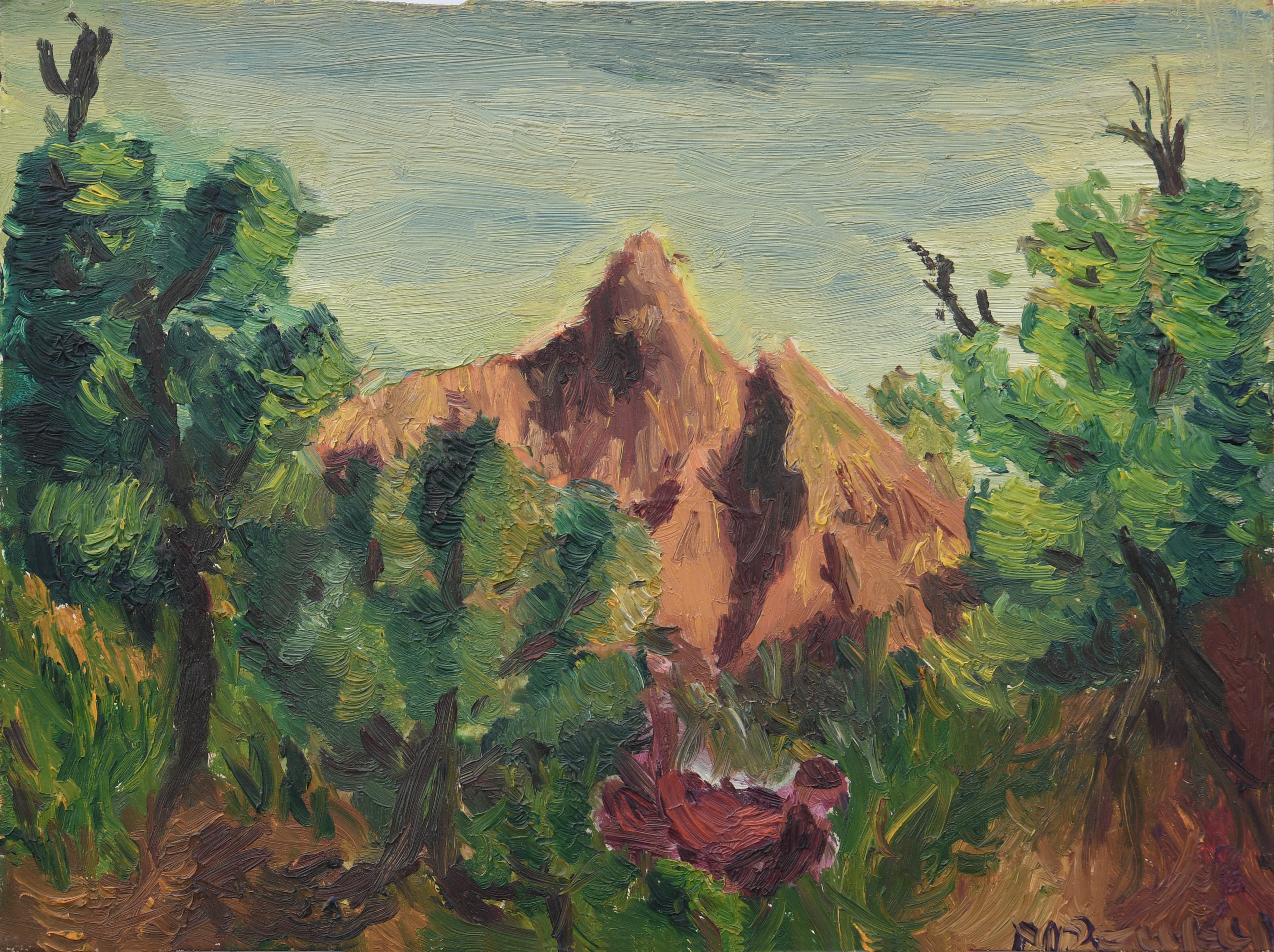 HARDBOARD, 24x62 CM (LIGGEND) DE ONTDEKKING VAN TALENT "BERGLANDSCHAP" 1971_1975 HAVOTIJD