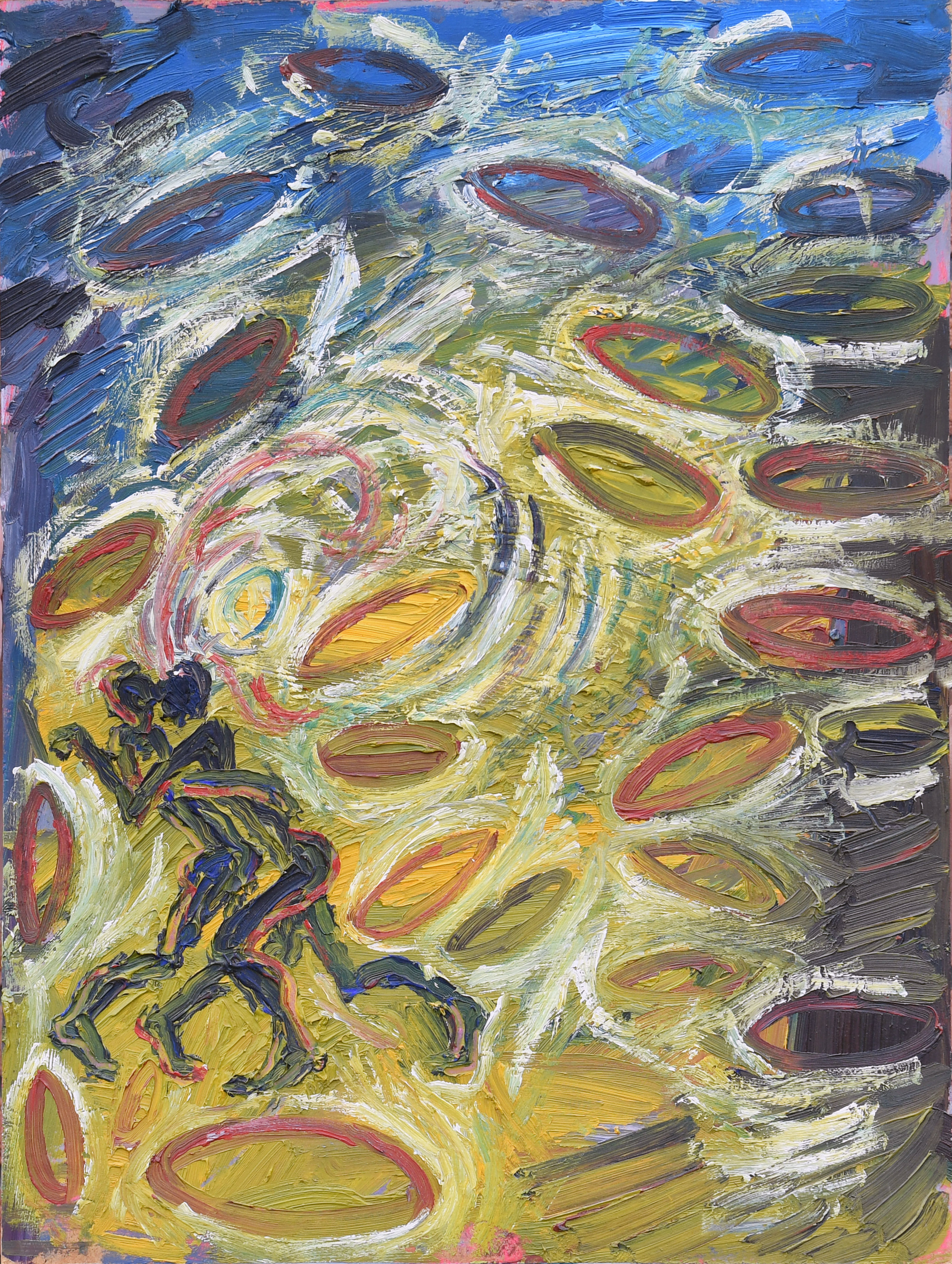 HARDBOARD, 66X50 CM (STAAND) "DANCING IN A COLORED WORLD"