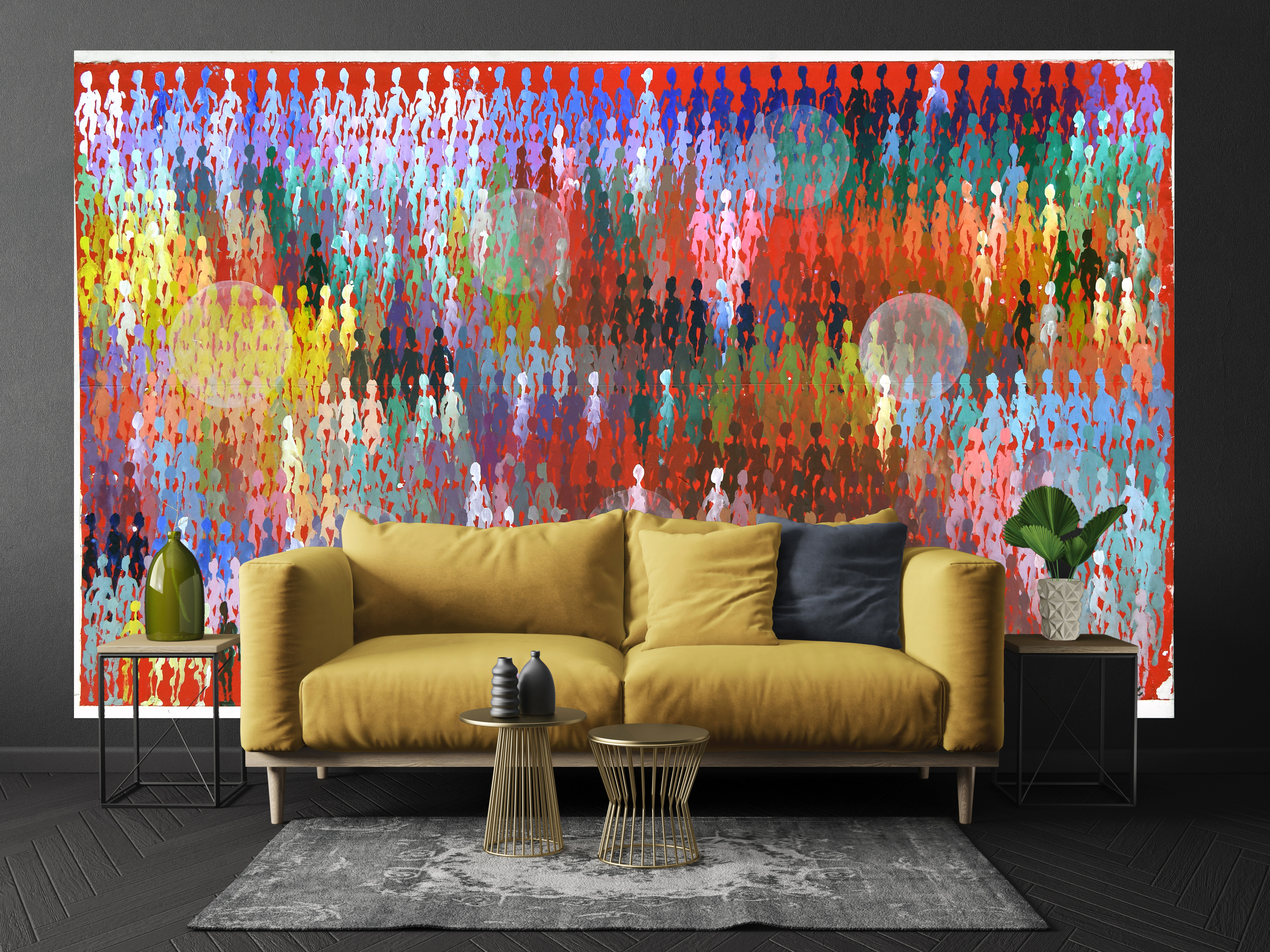 GESPANNEN DOEK, 282X170CM ( LIGGEND ) "PEULEN PEOPLE"  