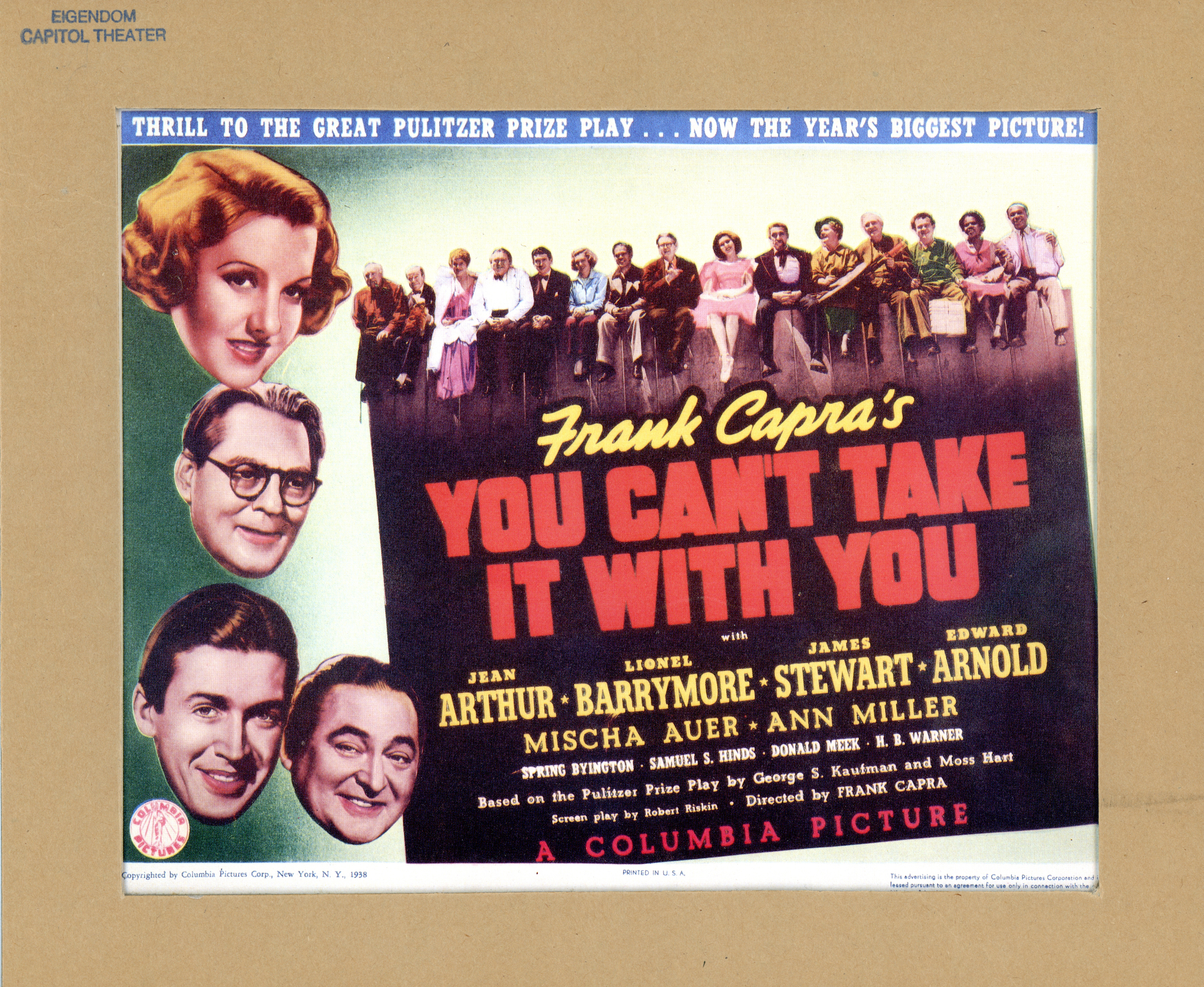 Lobby Card, You can't take it with you, 1938