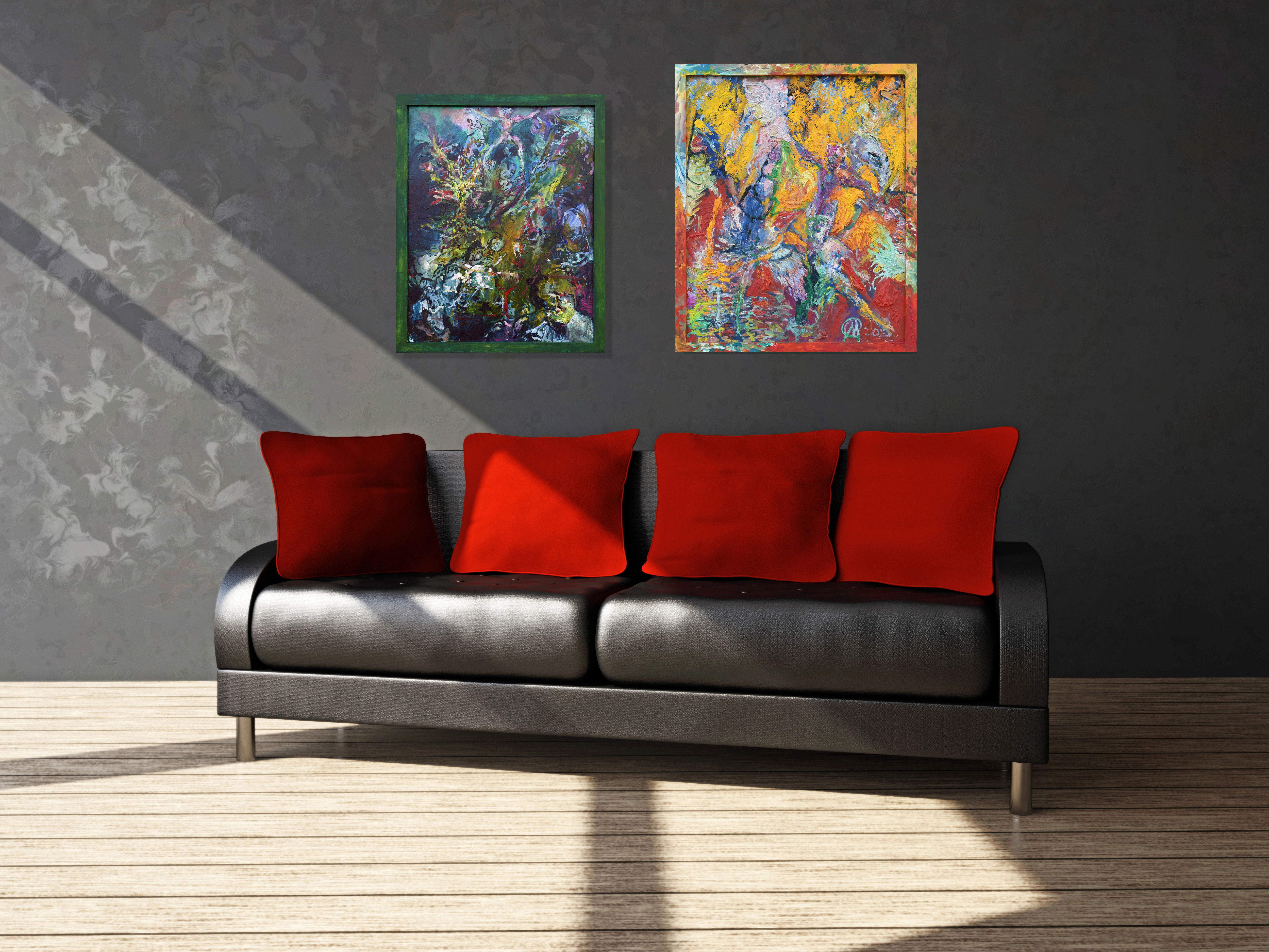 PEULEN 2026 65x54 cm ingelijst lijst meegeschilderd, KLEUREXPLOSIE