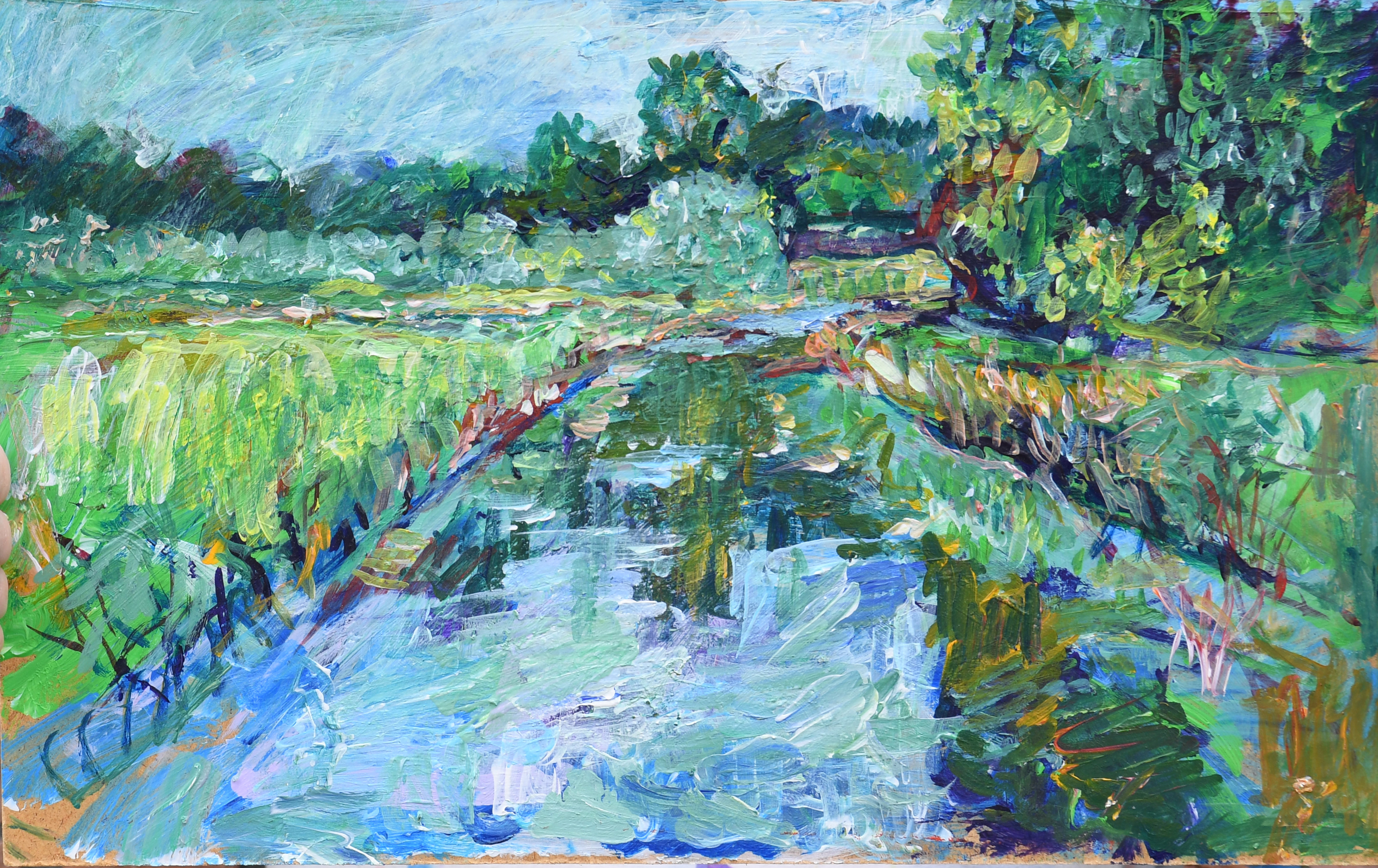 HARDBOARD, 30,5X50 CM (LIGGEND)  "LANDSCHAP WASPIKSE OMGEVING"