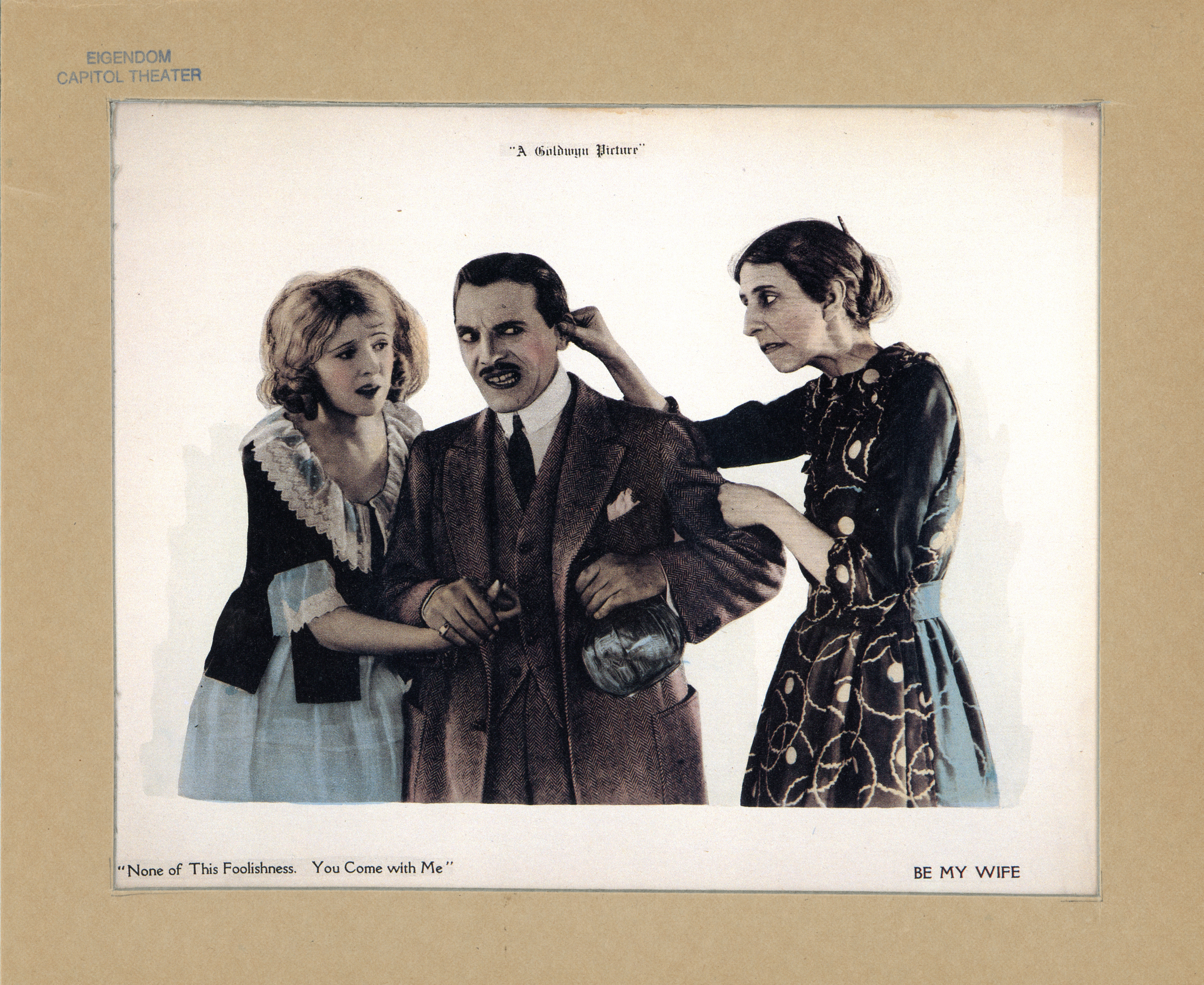 Lobby card, Be my wife, 1921