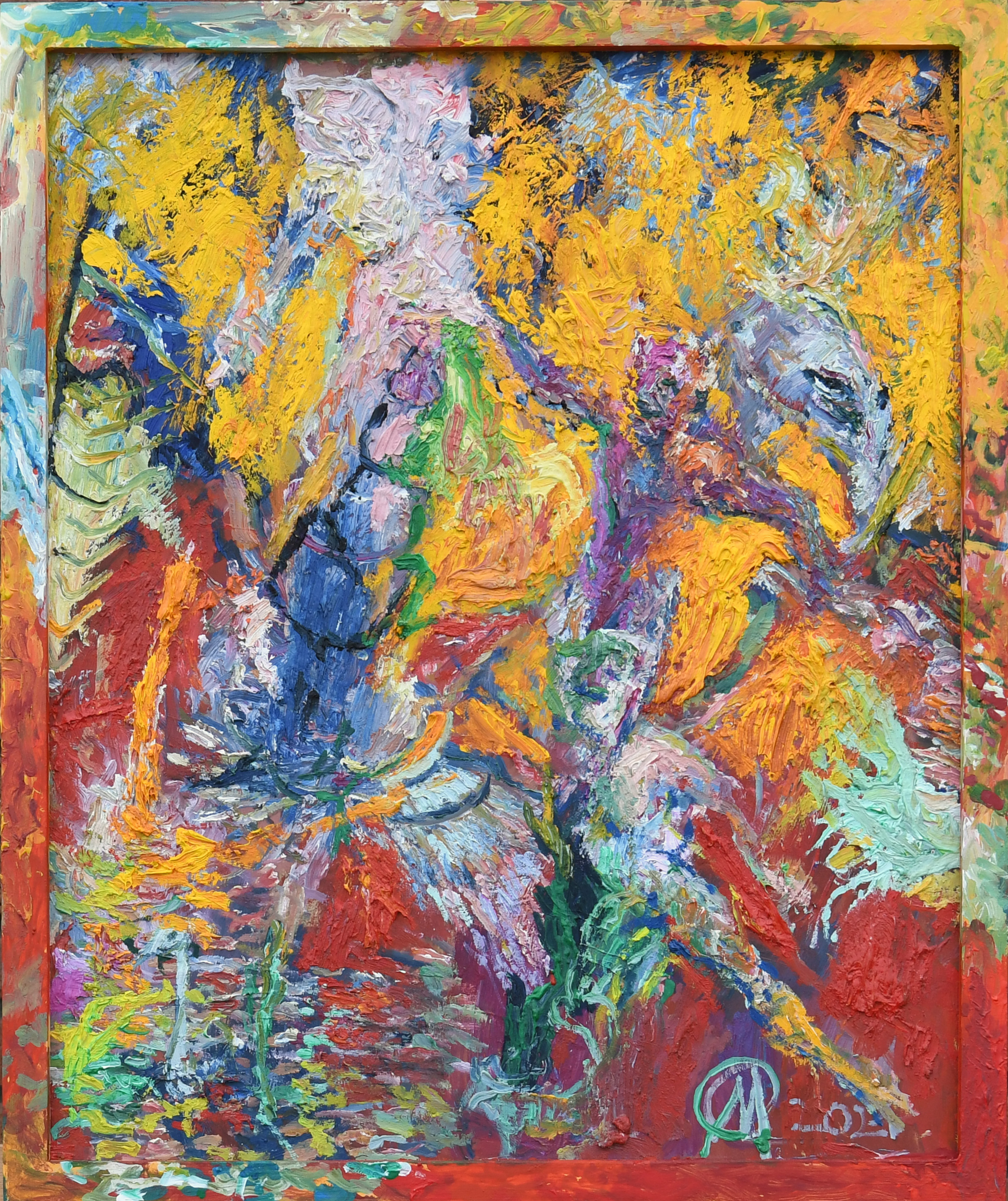 PEULEN 2026 65x54 cm ingelijst lijst meegeschilderd, KLEUREXPLOSIE