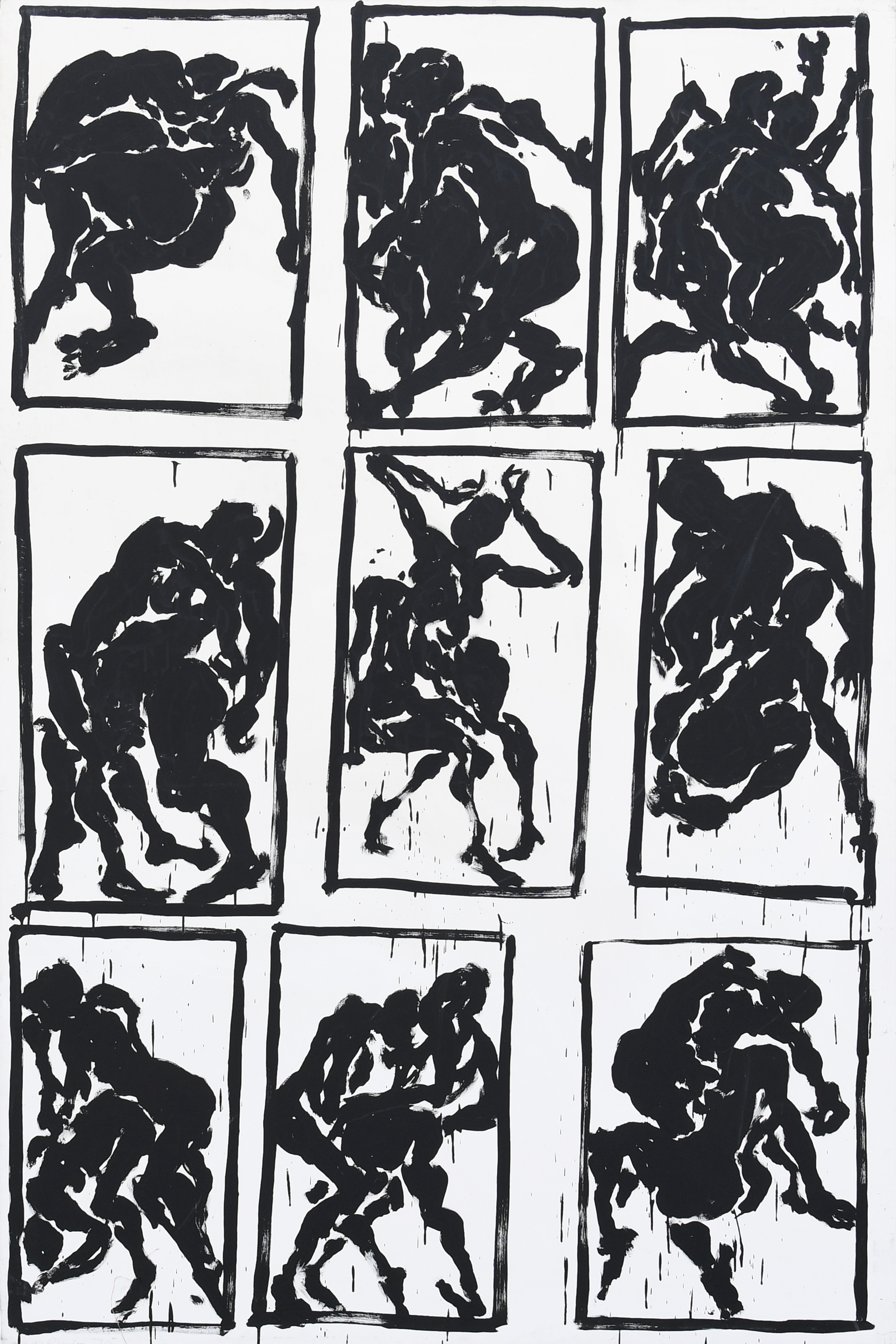 GESPANNEN DOEK, 150X229 CM ( STAAND ) "BLACK AND WHITE"     