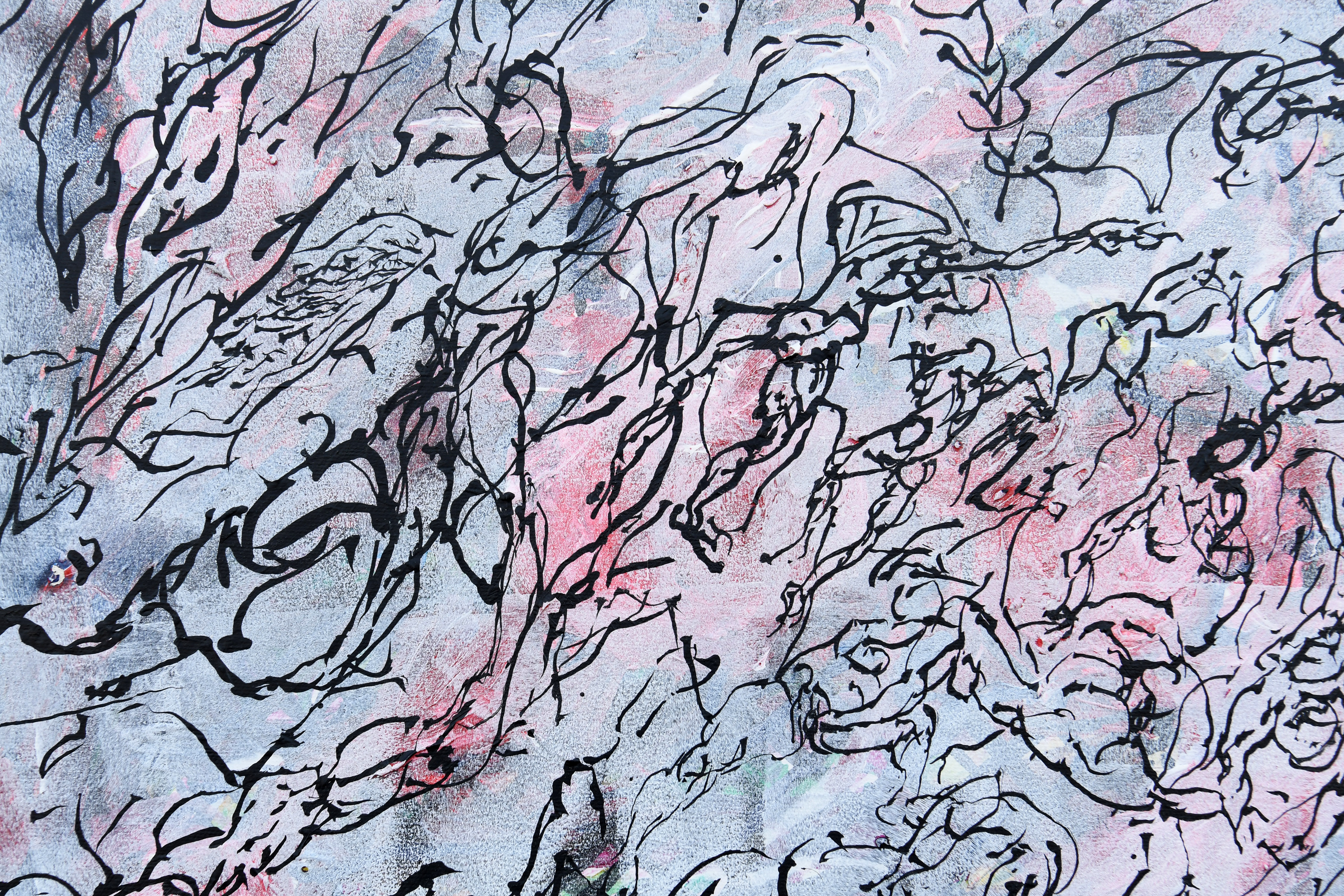 GESPANNEN DOEK, 50X70 CM ( LIGGEND ) "PEULEN PEOPLE IN LINE"  